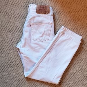 White Levi's 501 jeans